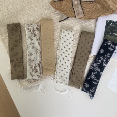 批发韩国时髦小波点双层长条丝巾飘带女装饰细窄发带垂感好绑包丝带