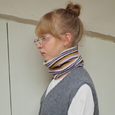 批发羊毛混纺条纹针织围脖搭配造型护颈骑行围脖