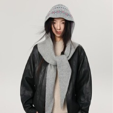 批发韩版帽子围巾一体加厚保暖针织帽女秋冬季护耳ins巴拉克拉法帽