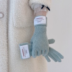 高品质巴素兰羊毛兔毛超柔软手套韩系大标女生可触屏冬季百搭保暖