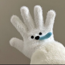 批发新款毛绒可爱小狗吐泡泡手套女秋冬防寒保暖学生分指户外骑行防冻