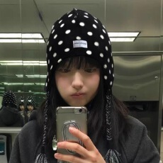 批发韩国双面佩戴波点护耳帽毛线帽女可爱流苏挂绳针织包头帽雷锋帽子