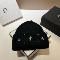 批发秋<b class='q'>冬</b>北欧保暖兔毛针织帽加大加长双折边显脸小护耳帽十字架毛线帽