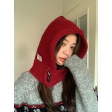 批发韩版2025新款巴拉克拉法帽冷帽秋冬女保暖针织毛线帽子护耳围脖