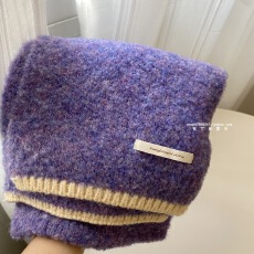 批发彩色混色小围巾糯糯的学生保暖围脖韩版秋冬季纯色ins果酱红男女