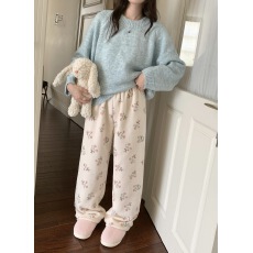 批发软软绒 仙女暖暖裤女士秋冬季松紧腰家居裤可外穿舒适休闲遛弯裤