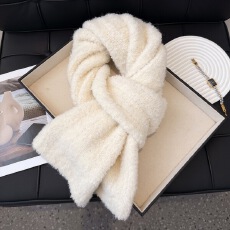 批发新款韩国ins潮羊毛混纺针织围巾女韩版百搭加厚保暖软糯学生围脖