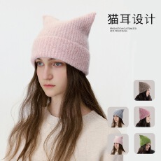 批发原创自制羊毛混纺百搭保暖针织帽女秋<b class='q'>冬</b>季个性毛线帽男女可爱冷帽