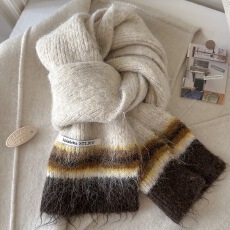 韩版撞色条纹围巾新款羊毛混纺软糯松保暖围脖秋冬季百搭学生情侣