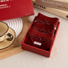 批发红色内裤女中腰100A纯棉抗菌裆大红色结婚新过年本命年红色<b class='q'>三角裤</b>