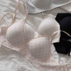 批发夏季小碎花内衣女士法式三角杯薄款小胸<b class='q'>聚拢</b>无钢圈舒适<b class='q'>文胸</b>罩新款