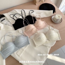 批发半杯甜美内衣女小胸聚拢平胸显大不空杯防滑上托无钢圈防下垂<b class='q'>文胸</b>
