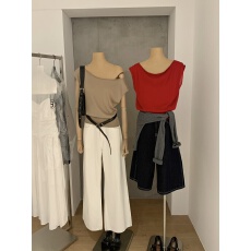 批发夏季法式简约风斜肩一字领针织衫女短袖气质百搭露肩上衣