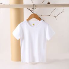 批发儿童短袖t恤纯棉纯色男<b class='q'>女</b><b class='q'>童</b>打底衫白色衣服<b class='q'>童装</b>上衣<b class='q'>背心</b>全棉100%