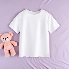 批发夏季短袖男女同款纯白色上衣圆领t恤夏款