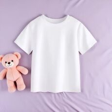 批发夏季短袖男女同款纯白色上衣圆领t恤夏款