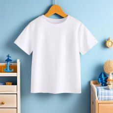 批发夏季短袖男女同款纯白色上衣圆领t恤夏款