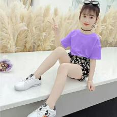 批发儿童夏装纯白色t恤夏装100%纯棉圆领洋气上衣打底衫中大童薄款