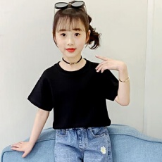 批发男童短袖t恤纯棉儿童纯色童装白色上衣半袖小男孩<b class='q'>衣服</b>夏季打底衫