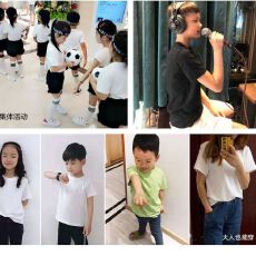 批发纯棉打底衫<b class='q'>男</b>女童白色<b class='q'>短袖</b>t恤纯色汗衫黑白半袖衫学生统一班服