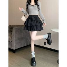 批发大码梨形身材白色半身裙女夏季高腰a字蛋糕裙<b class='q'>胖</b>MM<b class='q'>显瘦</b>蓬蓬短裙子