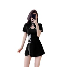 批发足浴技师<b class='q'>工作服</b>2026新款夏装改良旗袍连衣裙女气质遮肚高端<b class='q'>美容师</b>