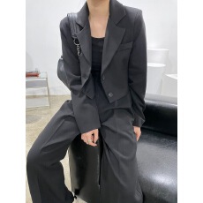 批发chic 秋季韩版时尚洋气宽松休闲西装外套西服<b class='q'>长裤</b>套装两件套