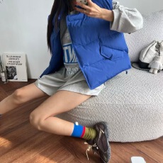 已出  韩国东大门冬款时尚百搭立领宽松面包服马甲