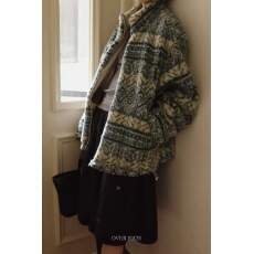 批发chic 韩版菲尔岛复古连帽套头羊羔毛上衣