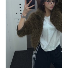 批发已出 韩系  洋气美拉德狐狸毛仿皮草加厚夹棉毛毛短外套