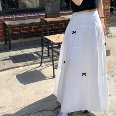 批发已出   <b class='q'>百搭</b>蝴蝶结丝带过膝半身裙