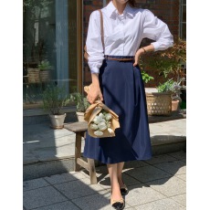 批发新款<b class='q'>韩国</b>chic 春季新款法式轻奢气质拼接衬衫裙长袖连衣裙配腰带