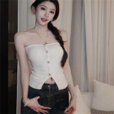 批发小众抹胸纯欲针织抹胸上衣女春夏季外穿内搭性感<b class='q'>打底衫</b>显瘦T恤女