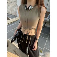 批发复古美式时髦流苏短款辣妹一体式背心内搭可外穿女打底背心