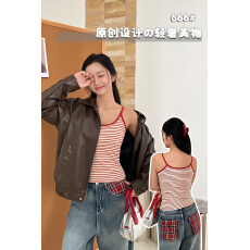 批发春夏新款棉料乳胶杯经典撞色条纹吊带背心显瘦<b class='q'>百搭</b>时尚女打底