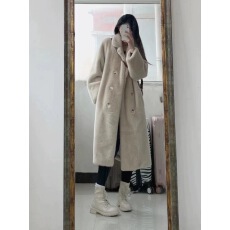 批发已出货 长款宽松加厚加棉保暖<b class='q'>西服</b>领毛毛外套大衣女