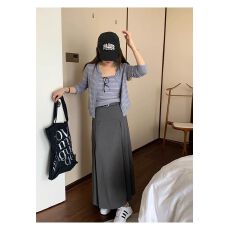 批发已出货 <b class='q'>修身</b>条纹两件套装针织开衫吊带背心毛衣<b class='q'>外套</b>薄款上衣