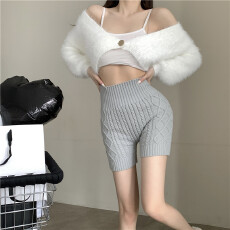 批发已出货 高腰针织短<b class='q'>裤</b>女<b class='q'>防走光</b>外穿<b class='q'>安全</b><b class='q'>裤</b>打底保暖毛线<b class='q'>裤</b>子