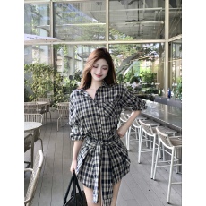 批发已出货 收腰长袖<b class='q'>格子</b><b class='q'>衬衫女</b>2025早秋宽松休闲百搭中长款上衣