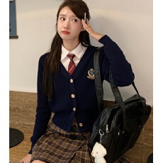 批发已出货 慵懒学院风毛衣开衫内搭上衣春秋新款<b class='q'>女装</b>红色针织衫<b class='q'>外套</b>