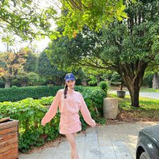 批发已出货 裙子内里 字母印花抽绳防晒衣+松紧腰裤裙两件套装<b class='q'>女</b>