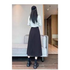 批发已发货 2025新款<b class='q'>秋</b>冬高腰a字伞裙小个子垂感中长半身裙