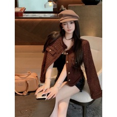 批发已出货 外套女<b class='q'>春秋</b>款粗花呢上衣重工亮片精致短款小个子高级感