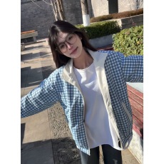 批发已出货 外套女<b class='q'>春秋</b>季2025新款小个子宽松短款翻领格子夹克上衣