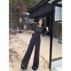 批发已出货 时尚t恤欧货2025春秋新款套<b class='q'>装</b>高腰阔腿裤<b class='q'>女</b><b class='q'>装</b>两件套