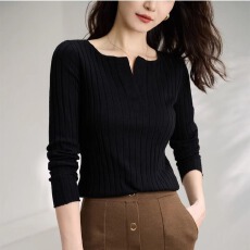 批发已出货 <b class='q'>新款</b>针织衫女修身气质显瘦外穿<b class='q'>毛衣</b>v领打底上衣长袖T恤