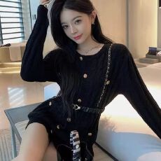 批发已出货 新款时尚高级针织法式小香风收腰麻花包臀毛衣<b class='q'>裙子</b>连衣裙