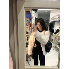 批发已出货 毛外套女2023冬季新款小个子宽松加棉毛毛上衣棉服