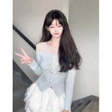 批发已出货 <b class='q'>夏</b>新款甜美设计感拼接长袖T恤高腰显瘦蛋糕半身裙ins