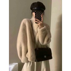 批发已出货 冬季2025新款立领加厚环保皮草保暖<b class='q'>短款</b>毛绒上衣潮